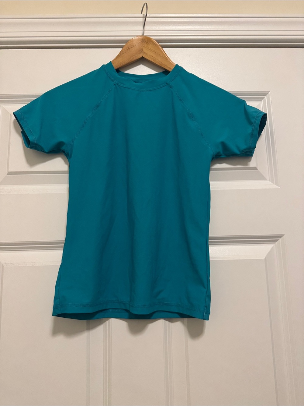 Lands' End Teal Short Sleeve Rashguard Tee Girls